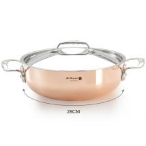 Sautoir bombé De Buyer Prima Matera en cuivre inox - Avec couvercle 28 cm