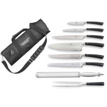 Mallette 6 couteaux de cuisine Sabatier Edonist avec fourchette et fusil