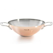 Wok De Buyer Prima Matera en cuivre inoxydable - Compatible induction 32 cm