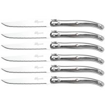 Coffret 6 couteaux de table Laguiole Les Argentés - Lames micro-dentées en inox 11cm