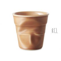 Gobelet froissé à espresso Revol 8cl en porcelaine Terre de Sienne