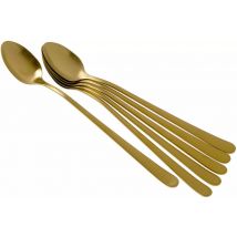 Coffret de 6 cuillères mazagran Amefa Austin inox revêtement coloré Doré