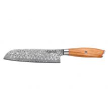 Couteau santoku Wusaki Fujiko 10CR manche en bois d'olivier - 18cm