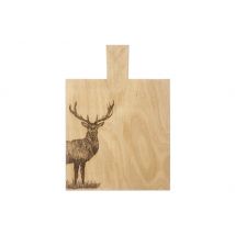 Planche de présentation Selbrae House en chêne avec poignée 35x25x2cm - Motif cerf