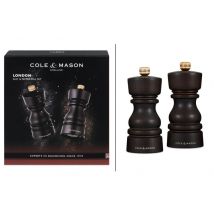 Coffret Cole & Mason London Chocolat - 2 moulins sel et poivre en hêtre - 13cm