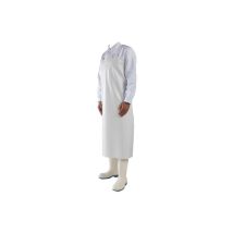 Tablier de cuisine professionnel Manulatex Yankee 35 en vinyle blanc - 90x115cm