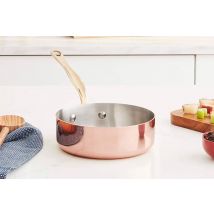 Sauteuse Mauviel M'Héritage 200B bords droits en cuivre inox et poignée en bronze