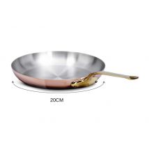 Poêle à frire Mauviel M'Héritage 200B en cuivre inox et poignée en bronze