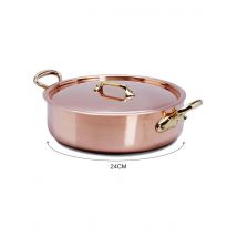 Sauteuse Mauviel M'Héritage 200B en cuivre inox avec couvercle et anses en bronze