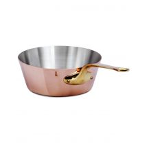 Sauteuse Mauviel M'Héritage 200B évasée en cuivre inox avec poignée en bronze - 24cm