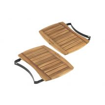 Tablettes latérales en acacia pour Big Green Egg Medium