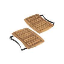 Tablettes latérales en acacia pour Big Green Egg Small
