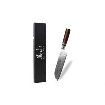 Couteau santoku alvéolé VG10 Kutoyama damas pakka rainbow 17cm