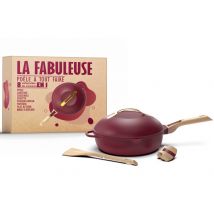 Poêle sauteuse Cookut La Fabuleuse 8-en-1 antiadhérente - Couleur rubis 28cm