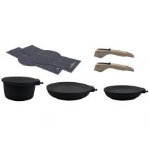 Lot de 2 poêles et 1 casserole à poignée amovible L'Incroyable Kit Cookut - Graphite