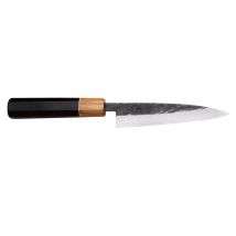 Couteau universel artisanal japonais Yuzo Black SLD - Bois ébène et olivier 13,5cm