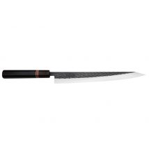 Couteau sujihiki fait à la main au Japon Yuzo Black SLD ébène et cognassier 27cm