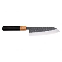 Couteau santoku japonais artisanal Yuzo Black SLD - Lame San Maï 16,5cm
