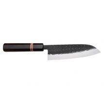 Couteau santoku artisanal japonais Yuzo Black SLD ébène et cognassier - 16,5cm