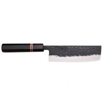 Couteau nakiri japonais artisanal Yuzo Black SLD en bois ébène et cognassier 16,5cm