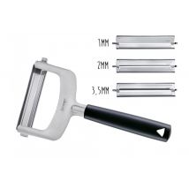 Éplucheur à julienne Triangle en inox - 3 lames interchangeables + pochette