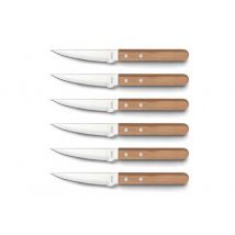 Coffret 6 couteaux à Pizza Bois Amefa en inox et pakka