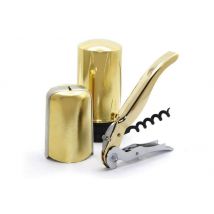 Coffret Pulltex 3 pièces avec tire-bouchon vin et champagne - Or ou noir Or