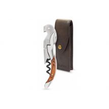 Tire-bouchon double levier Pulltex Pulltap's Toledo bois + étui cuir Rosier