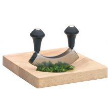 Hachoir berceuse Kitchen Craft double lame + Planche en bois