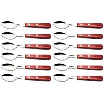 12 cuillères à café rouges Tramontina en inox