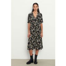 Short Sleeves V-Neck Dress Floe for Woman - Black - Size 0 - ba&sh