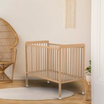 Lit bébé en bois COULISSANT 60x120 cm Bois hêtre verni