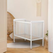 Lit bébé en bois COULISSANT 60x120 cm Bois blanc