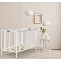 Lit bébé en bois PLIANT 60x120 Bois blanc
