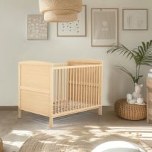 Lit bébé en bois EVOLUTIF 70 x 140 Bois hêtre verni