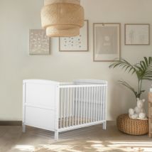 Lit bébé en bois EVOLUTIF 60 x 120 Bois blanc