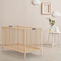 Lit bébé en bois PLIANT 60x120 Bois hêtre brut