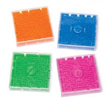 3D Maze Puzzle Games (Pack of 4) Creative Play Toys 4 assorted colours - Blue, Green, Orange & Pink