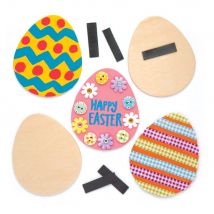Easter Egg Wooden Magnets (Pack of 10) Design Your Own, Self-Adhesive Magnets Included