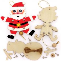 Christmas Wooden Dancing Puppet Decoration Kits (Pack of 5) Christmas Crafts