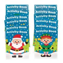 Christmas Mini Activity Books (Pack of 12) Christmas Craft Supplies, 20 Pages Of Activities, 4 Designs