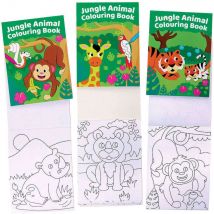 Jungle Animal Mini Colouring Books (Pack of 12) Drawing