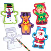 Festive Friends Notepads (Pack of 8) Christmas Toys 4 assorted colours - Red, Green, Blue & Purple