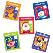 Festive Friends Sliding Puzzles (Pack of 5) Christmas Toys