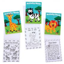 Jungle Animal Mini Activity Books (Pack of 12) Creative Play Toys
