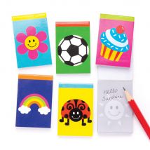 Novelty Notebooks (Pack of 12) Paper & Card, 12 Assorted Designs, 62mm x 41mm