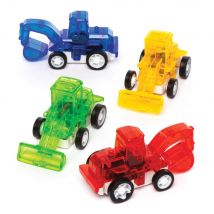 Pull Back Racing Diggers (Pack of 6) Pocket Money Toys 4 assorted colours - Red, Blue, Green & Yellow