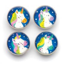 Unicorn Glitter Bouncy Balls - 8 High Bounce Jet Balls in 4 designs for kids. 30mm diameter. Ideal for kids party bags.
