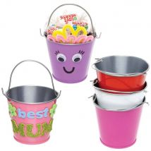 Red, Pinks & Purple Mini Tin Buckets (Pack of 5)