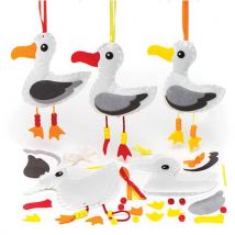Seagull Sewing Kits (Pack of 3) Sewing & Weaving Craft Kits 3 assorted colours - Red, Orange & Yellow